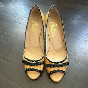 Butter Women’s Open Toe Sylvester Nude Heels Pumps size 6